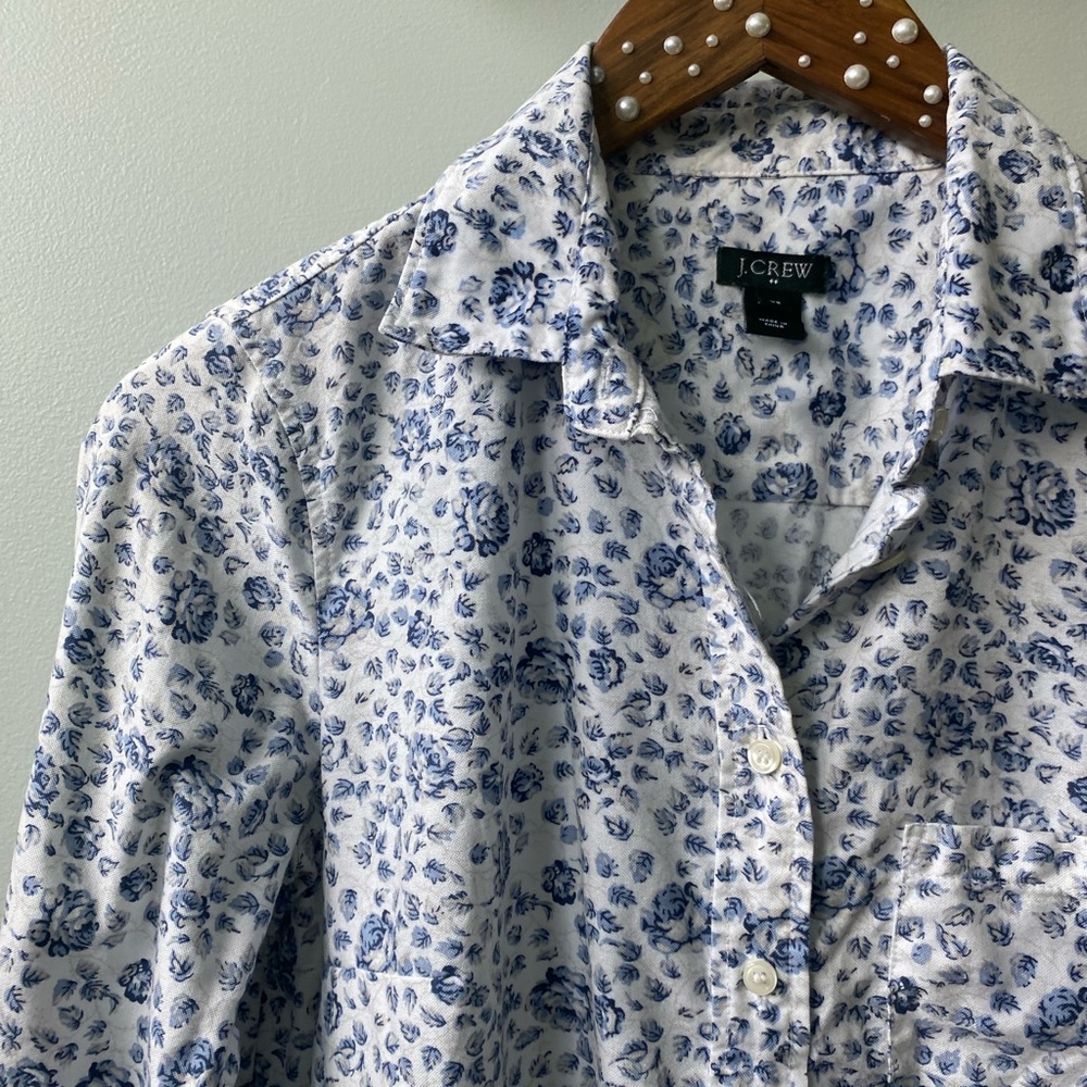 J. Crew Blue Floral Women’s Shirt